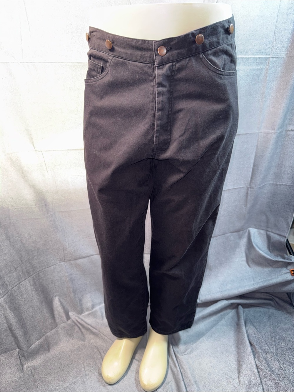 1876-Frontier Classics Men's Dark Charcoal Western Jeans with Snap Waist
